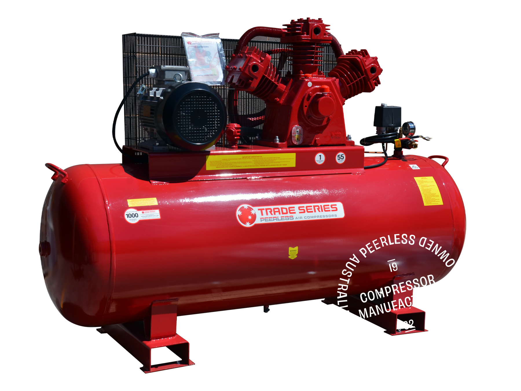 TS60-500L Three Phase Air Compressor: Belt Drive, 10HP, 1300LPM