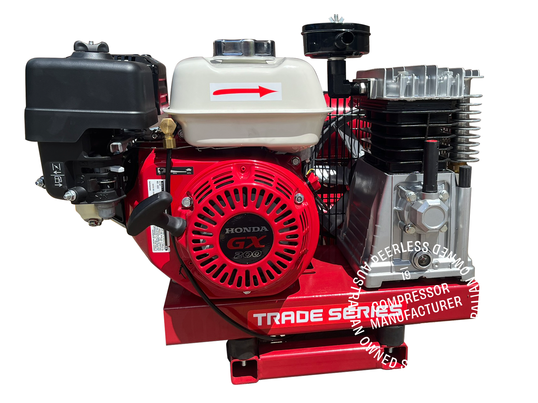 TSA20P-TT Petrol Air Compressor: Belt Drive, Honda GX200, 325LPM